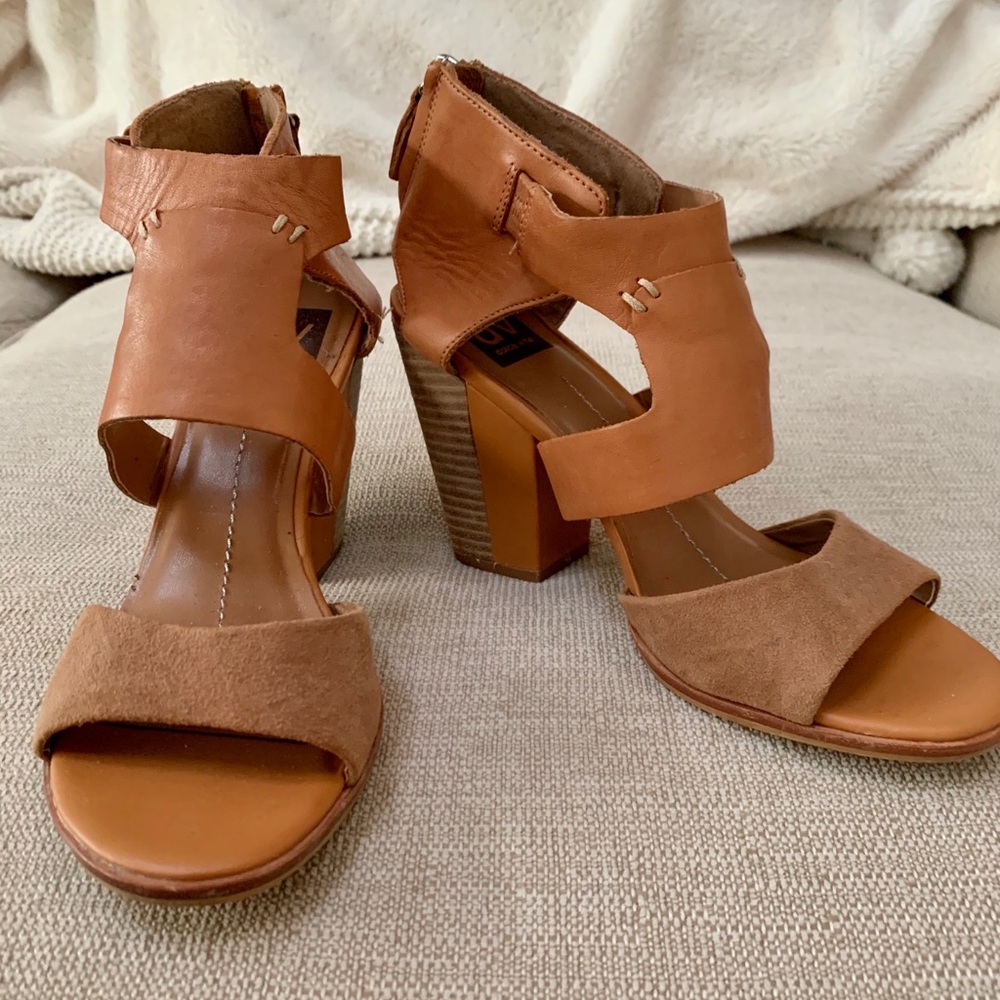 Dolce Vita Block Heel Sandal Natural Leather | 8